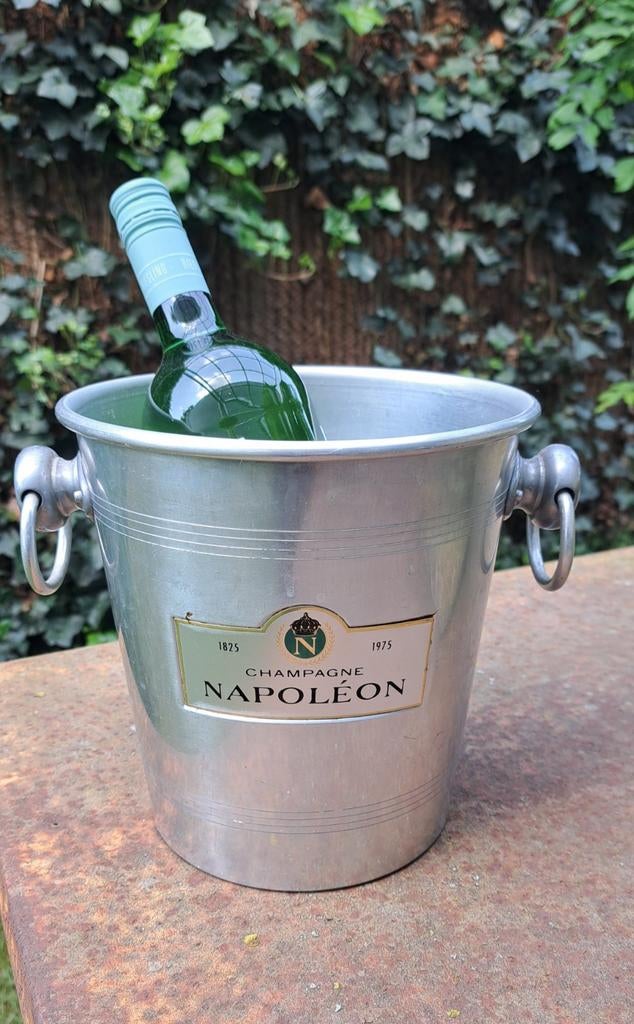 Vintage koeler wijn champagne aluminium NAPOLEON  vaas tuin, Ophalen of Verzenden