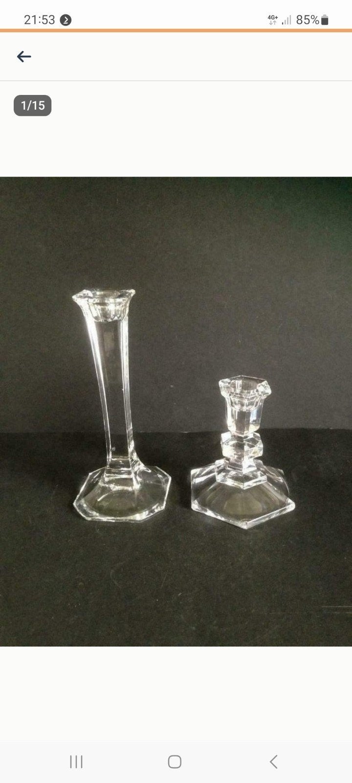 Glazen kandelaar dik glas, Ophalen of Verzenden, Glas