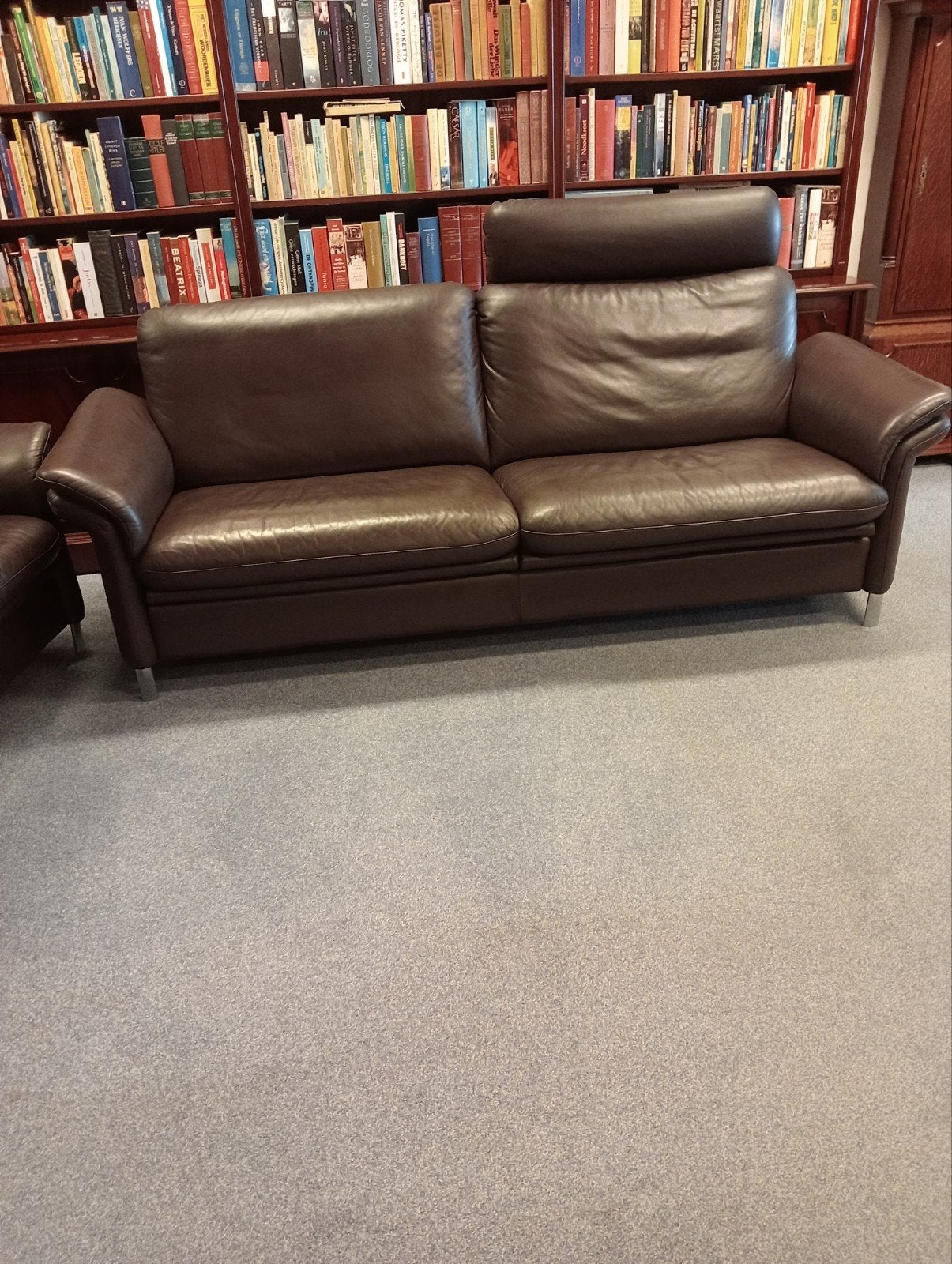 Design Rolf Benz 3300 Bankstel in leer Nieuwstaat, 150 tot 200 cm, Driepersoons, Zo goed als nieuw, Rechte bank