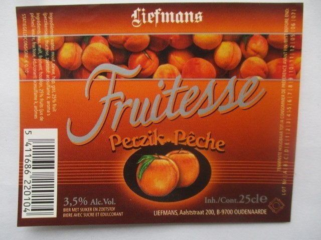 bieretiket Belgie 8-7 (C25) liefmans, Ophalen of Verzenden, Gebruikt, Overige typen, Overige merken