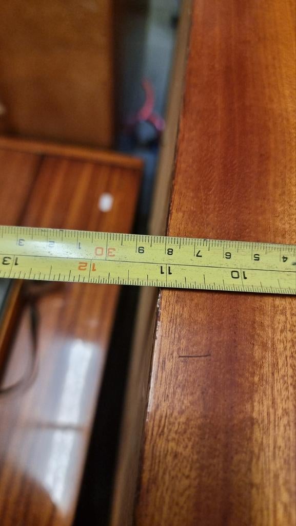 Foto 6 van Vintage wandkast met vitrine  mid century