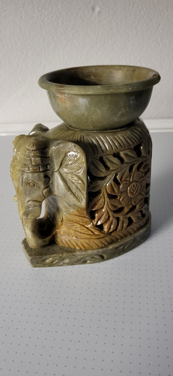 Vintage onyx natuursteen Olifant geur-aroma brander, Ophalen of Verzenden