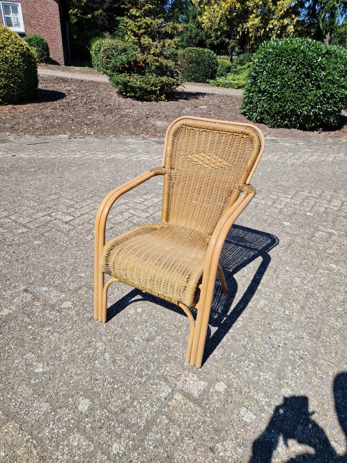 terras stoelen imitatie riet, Ophalen of Verzenden, Gebruikt
