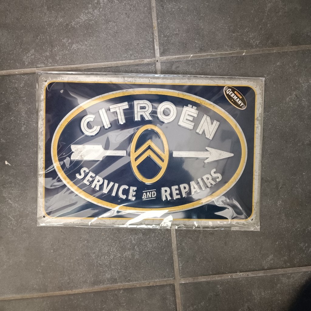 metaal Signs Citroen Service & Repairs nostalgic art, Metaal, 30 cm, Nieuw, Ophalen of Verzenden