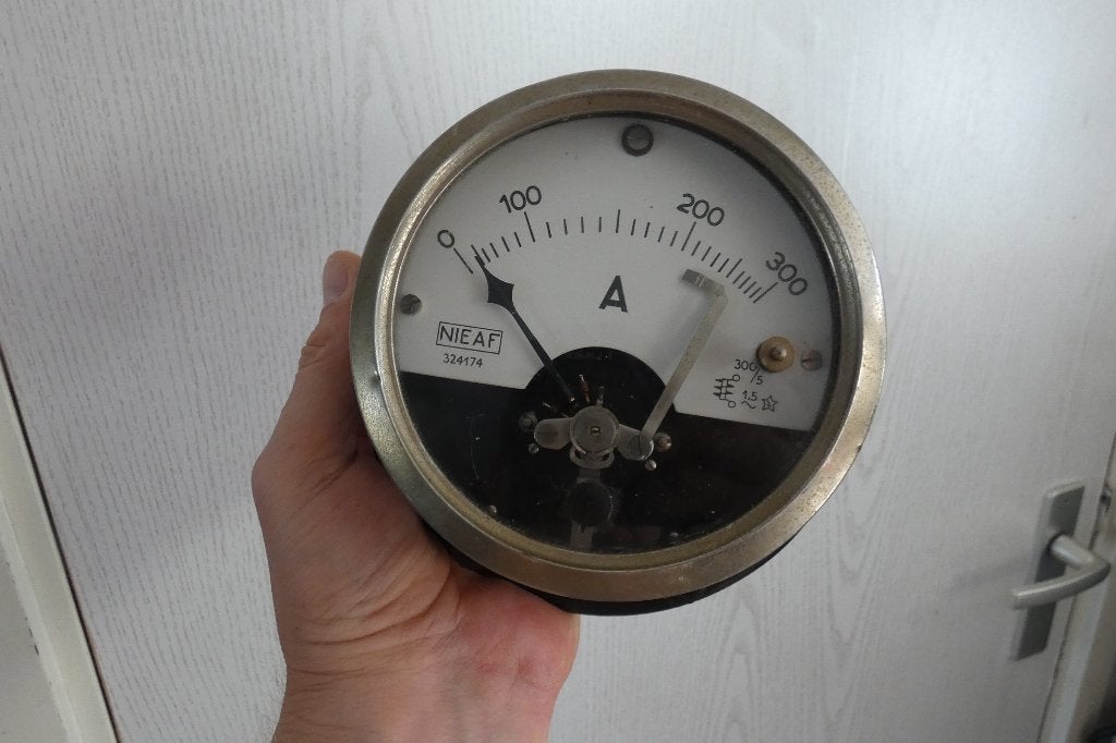 vintage Ampere meter, industieel design, steampunk, mancave, Ophalen