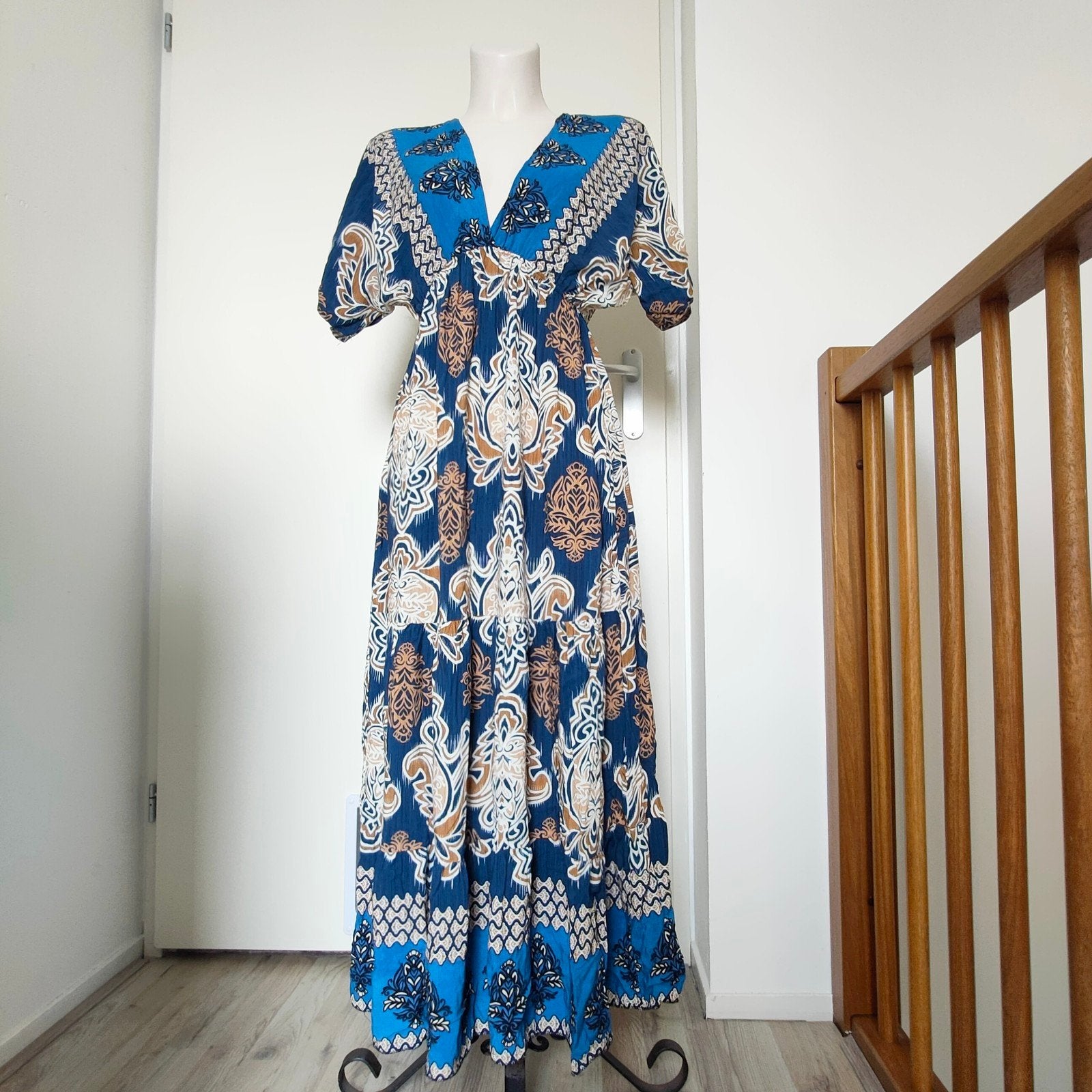 Ibiza maxidress M/38, Maat 38/40 (M), Blauw, Ophalen of Verzenden, Zo goed als nieuw