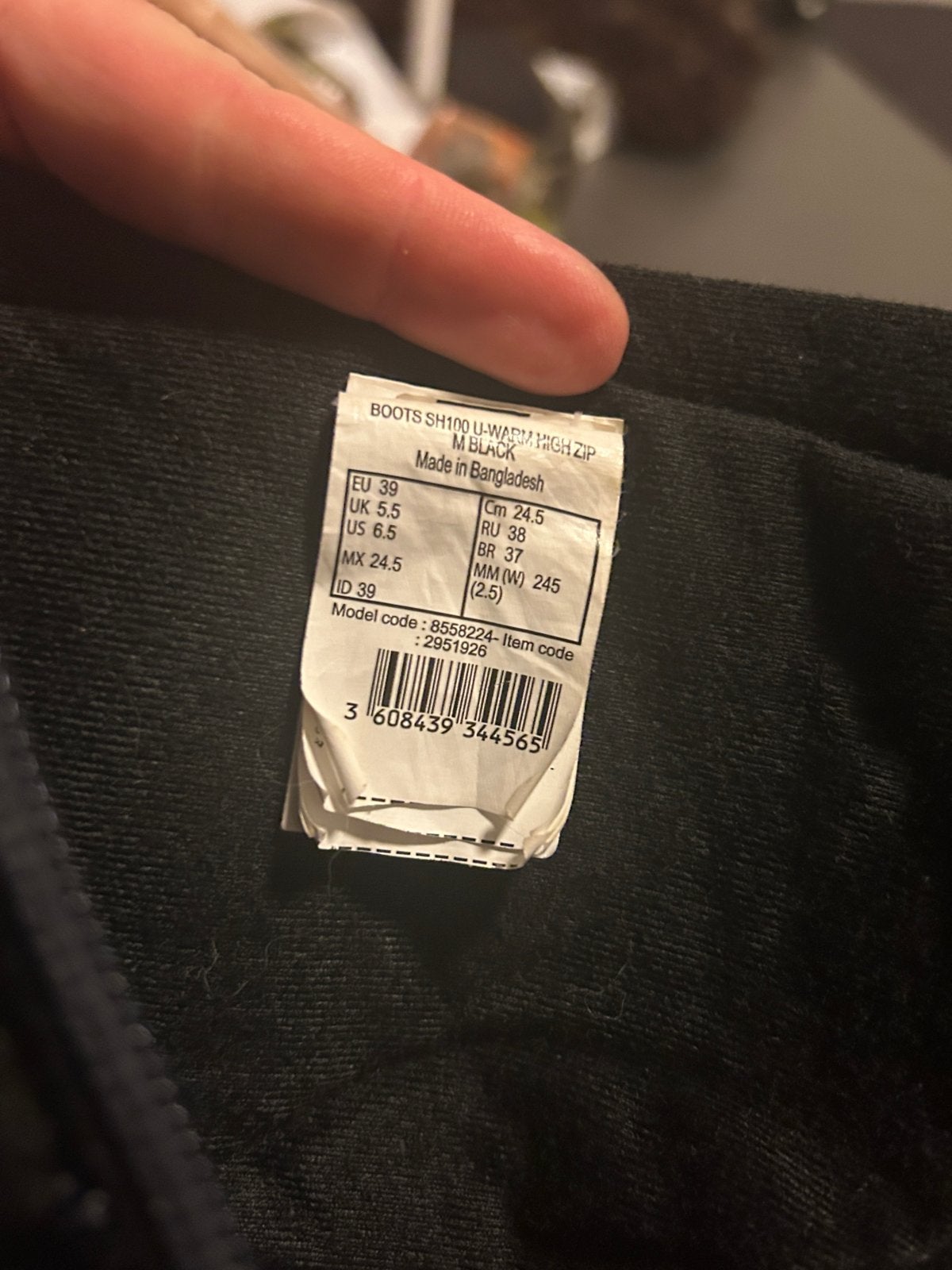 Quechua Snowboots - Maat 39 - Zwart, Ophalen, Zo goed als nieuw, Zwart, Snowboots
