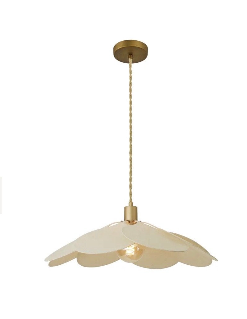 Karwei Hanglamp Linde - Crème Bloem Design, Huis en Inrichting, Ophalen of Verzenden, Zo goed als nieuw, Metaal, E27 (groot)