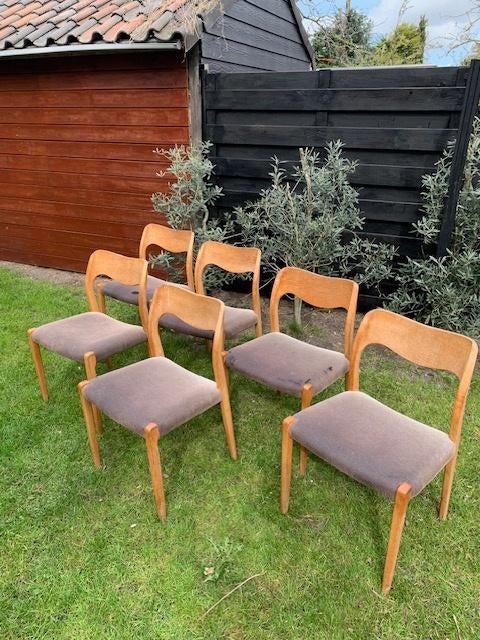 Stoelen Niels  Otto Moller Model 71, Huis en Inrichting, Stoelen, Ophalen, Gebruikt, Overige kleuren, Deens design