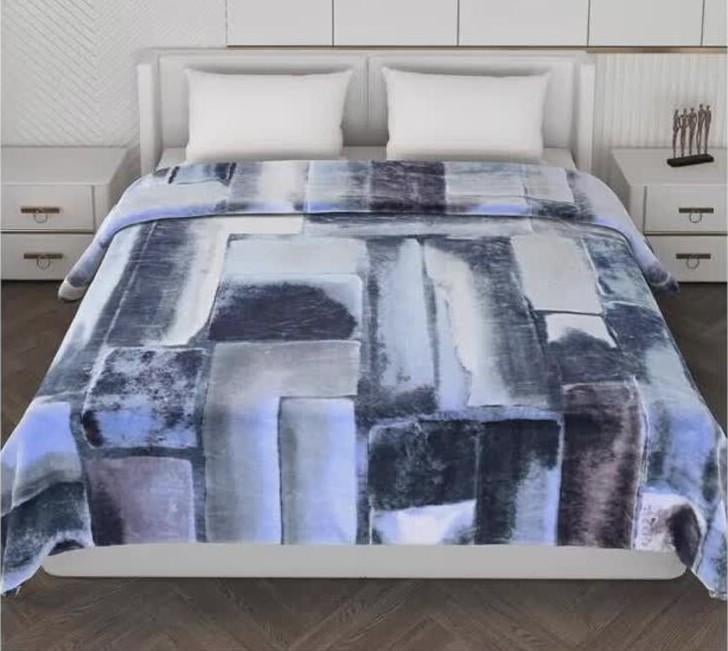 Super zachte 2.4x2.2m plaid (tweepersoons) (blauw, print), Verzenden, Nieuw