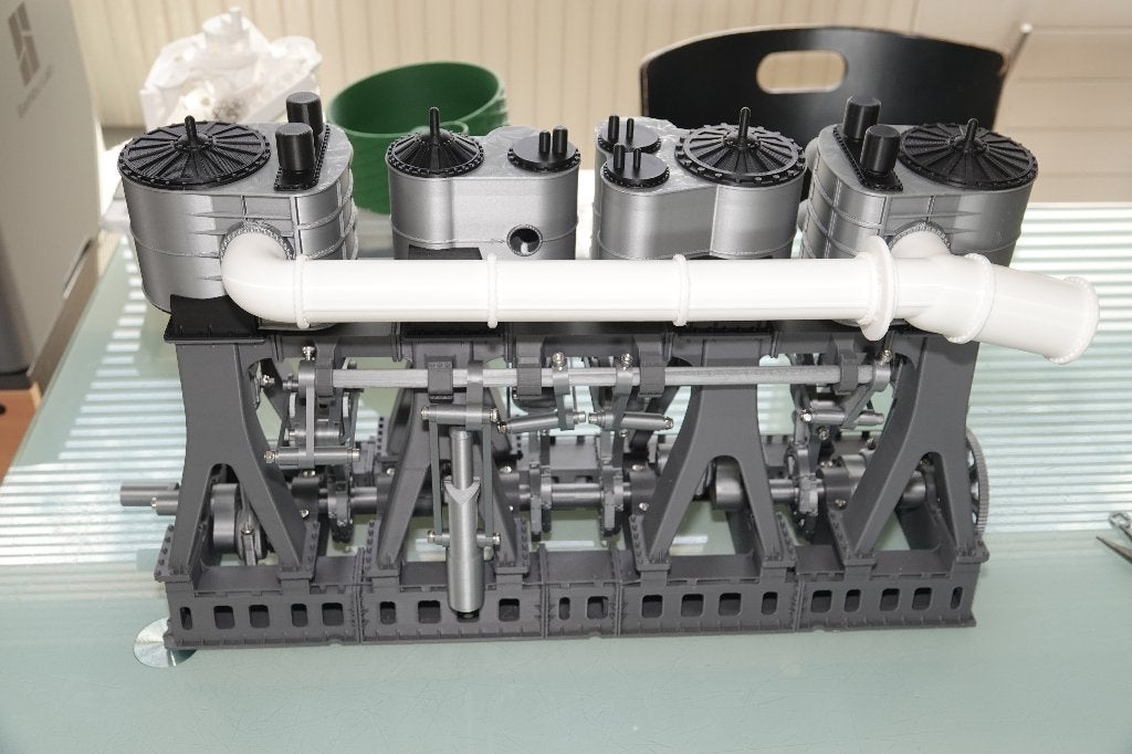 WERKENDE, 3D geprinte, Triple Expansie stoommachine Titanic, Ophalen, Nieuw, 1:32 tot 1:50