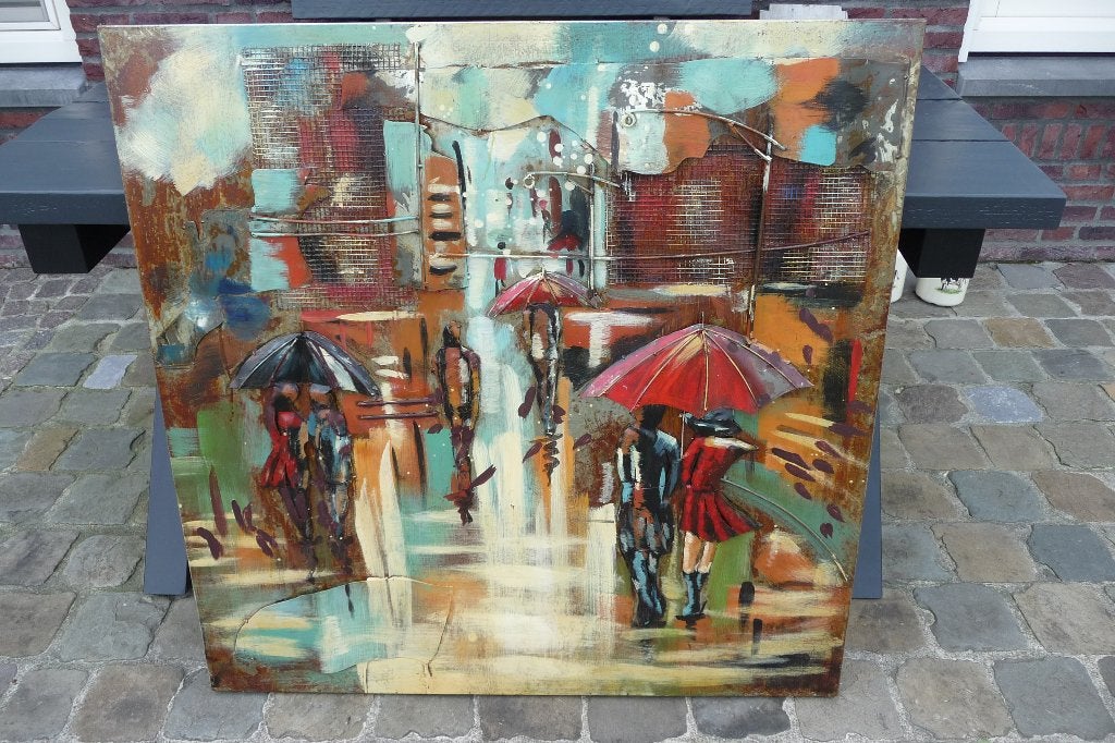 te koop metalen 3D schilderij Place Pigalle Parijs, Huis en Inrichting, Woonaccessoires | Schilderijen, Tekeningen en Foto's, Ophalen