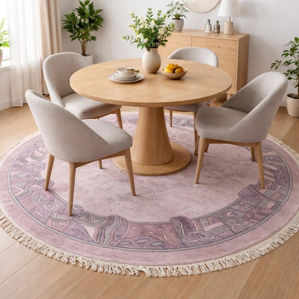 Handgeknoopt oosters tapijt modern rond 250cm