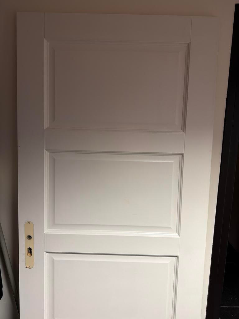 Witte binnendeur met paneeldesign, Ophalen, Gebruikt, 80 tot 100 cm, Binnendeur