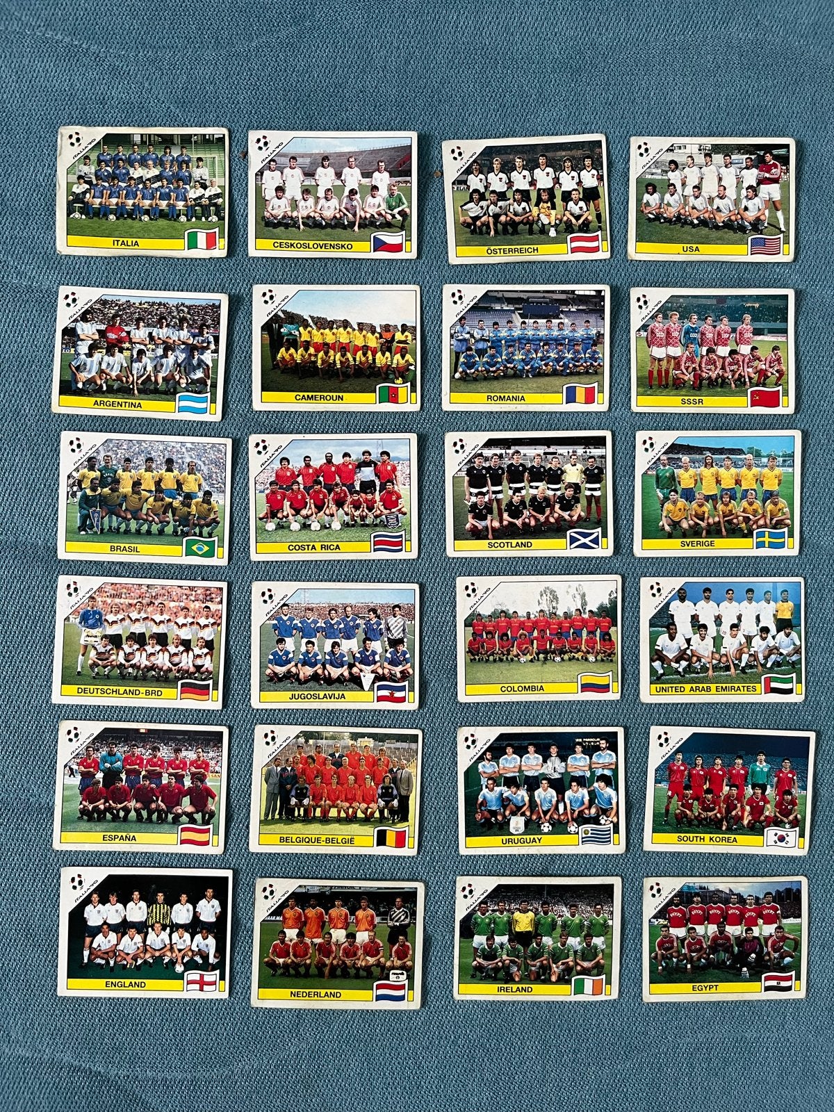Panini Italia '90 WK Voetbal - Alle teamfotos’s, Verzamelen, Ophalen of Verzenden, Gebruikt, Overige sporten, Poster, Plaatje of Sticker
