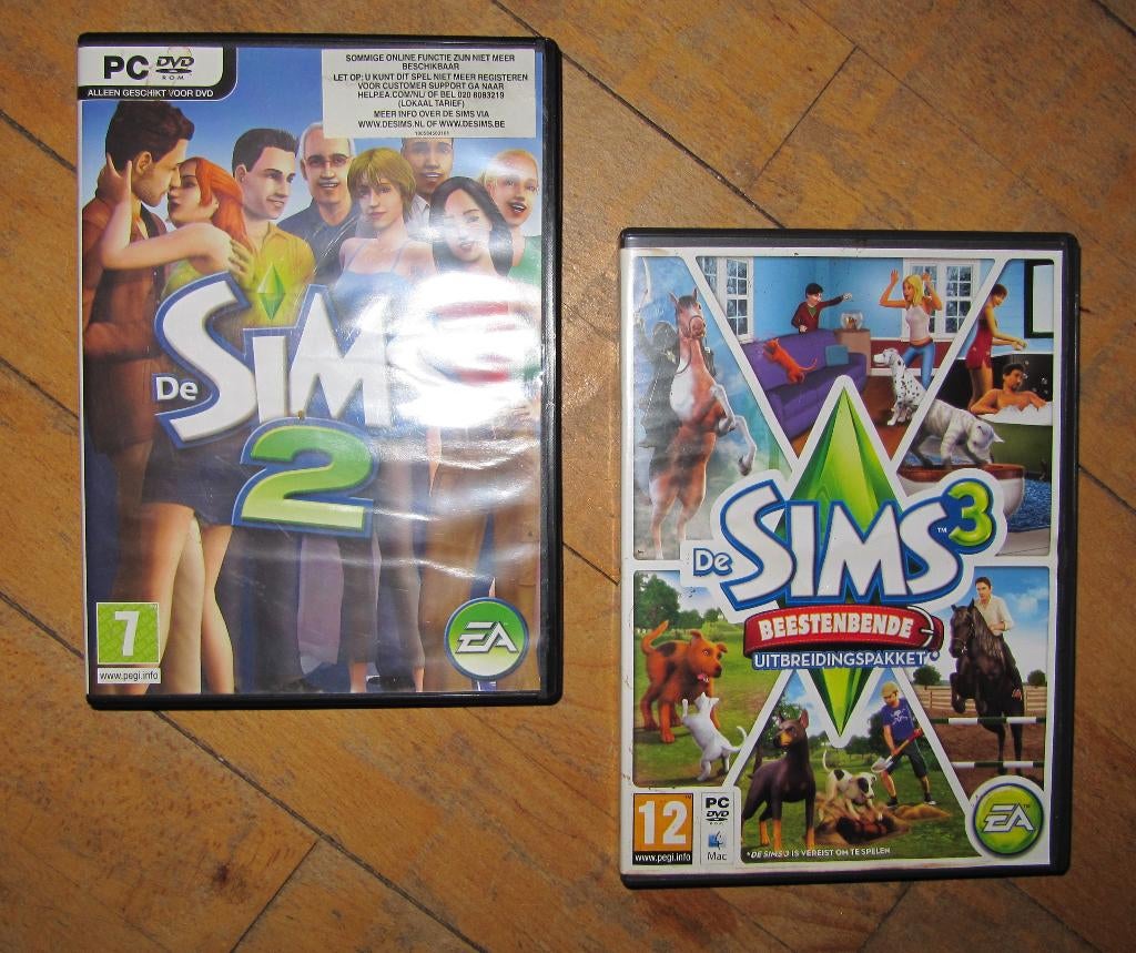 Pc spellen , De Sims 2 & De Sims 3 beestenbende uitbreiding, Spelcomputers en Games, Games | Pc, Gebruikt, 1 speler, Ophalen of Verzenden