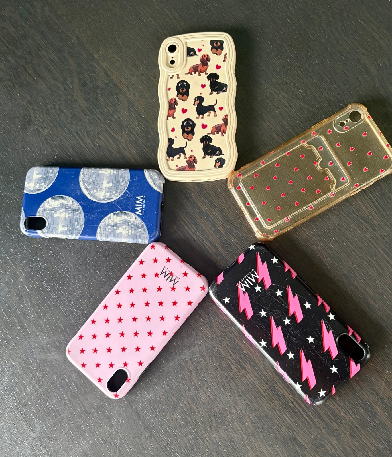 5 Telefoonhoesjes voor iPhone XR (MIM Amsterdam & SHEIN), Kunststof, Gebruikt, Overige merken, Hoesje of Tasje