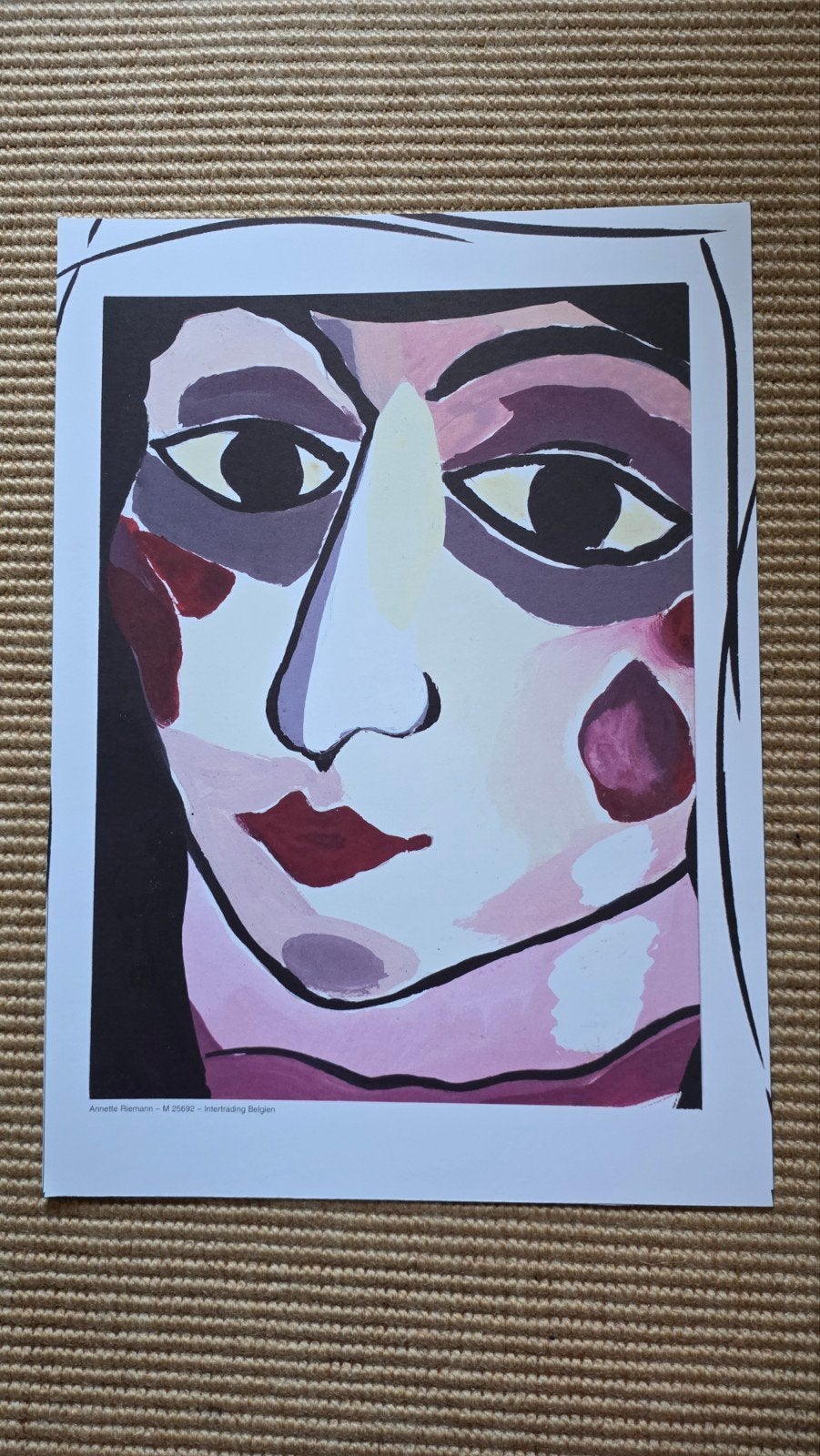 Modern Portret Schilderij reproductie  Levendige Kleuren, Ophalen, Papier/karton, Acrylverf, Portret