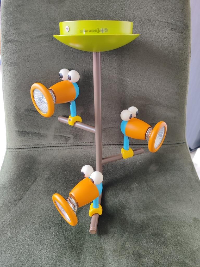 Massive 'Birdey' kinderlamp met 3 GU10 spotjes (1), Halogeen, Metaal of Aluminium, Vogeltjes, Ophalen of Verzenden
