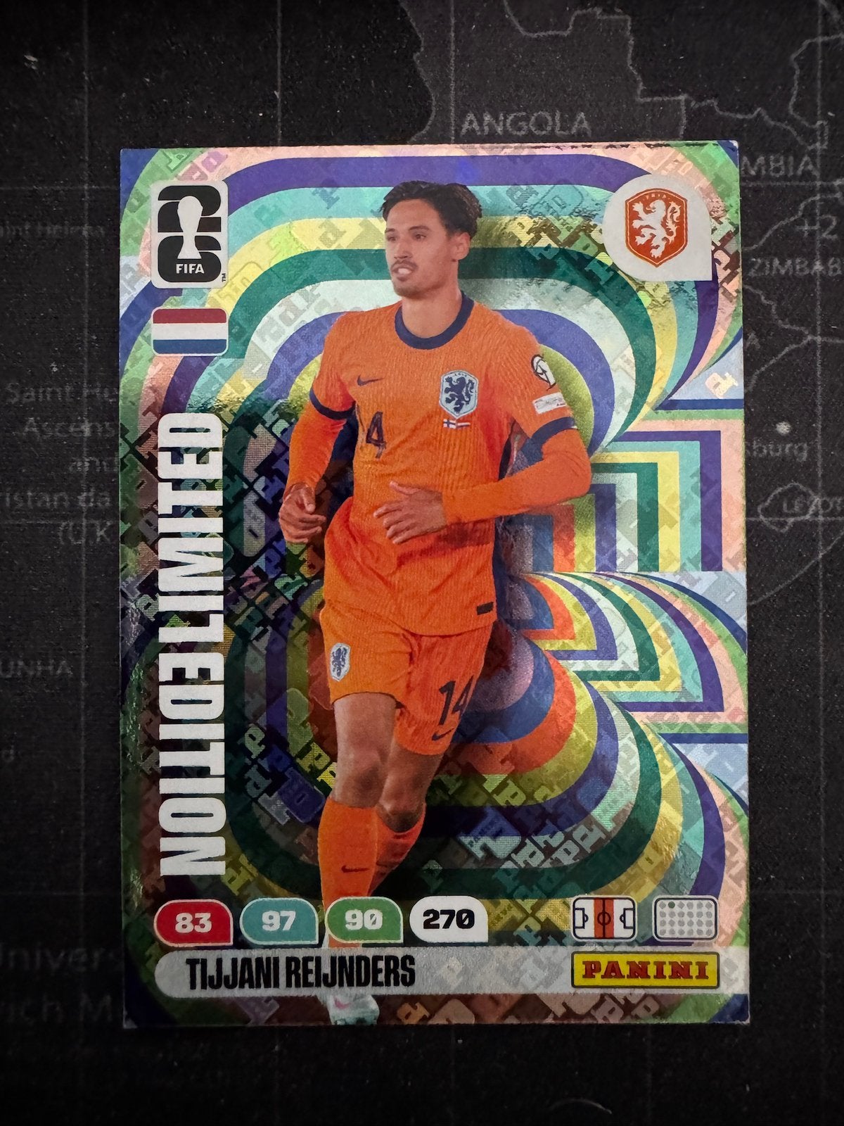 Panini WK 2026 Adrenalyn Tijjani Reijnders LE Green Holo, Ophalen of Verzenden, Zo goed als nieuw, Buitenlandse clubs, Spelerskaart