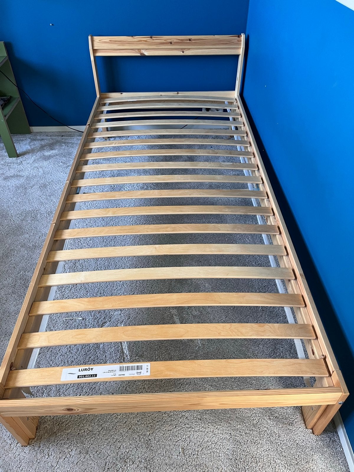 IKEA bedframe NEIDEN & LURÖY Lattenbodem 90x200 cm, Ophalen, 90 cm, Zo goed als nieuw, 200 cm