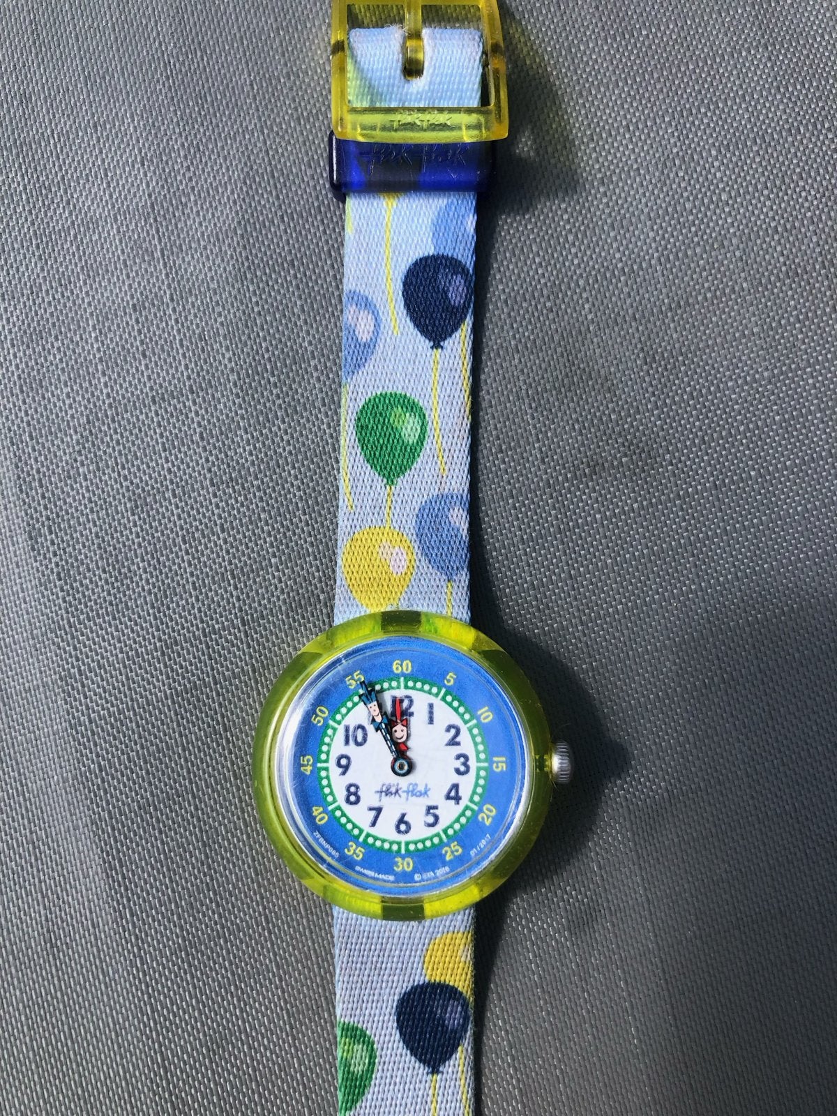 Flik Flak kinderhorloge met ballonnenpatroon, Ophalen of Verzenden, Gebruikt, Meerkleurig, Jongen of Meisje