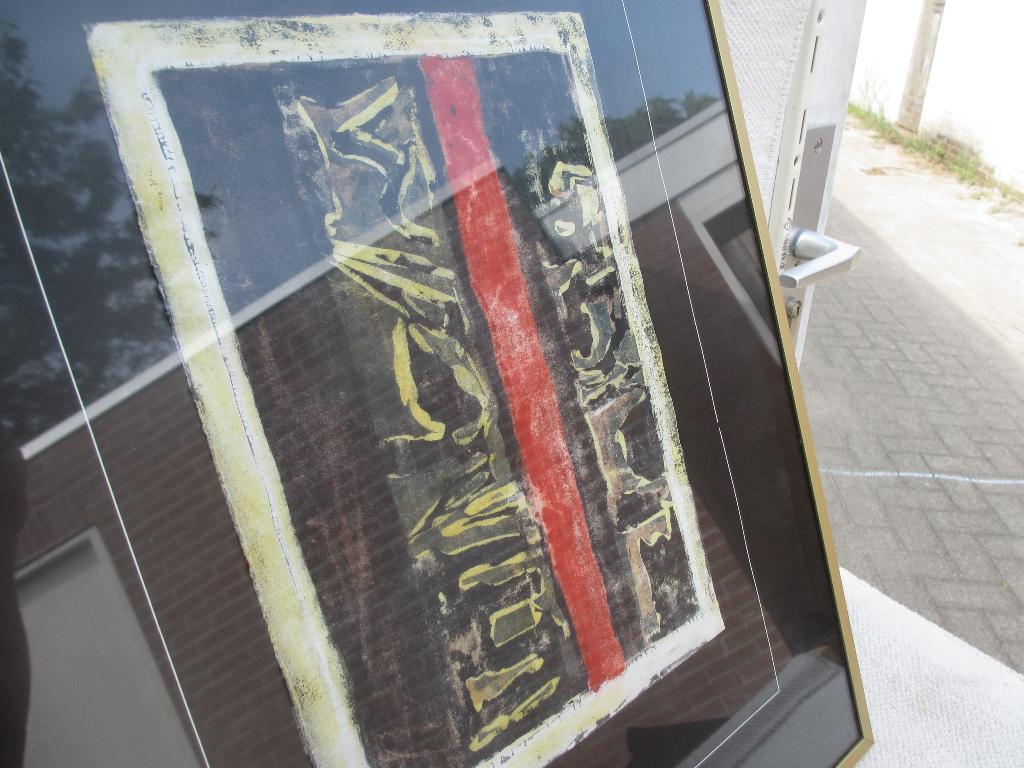 Abstracte litho W van Gent jaren 60/ 70, Antiek en Kunst, Kunst | Litho's en Zeefdrukken, Ophalen of Verzenden