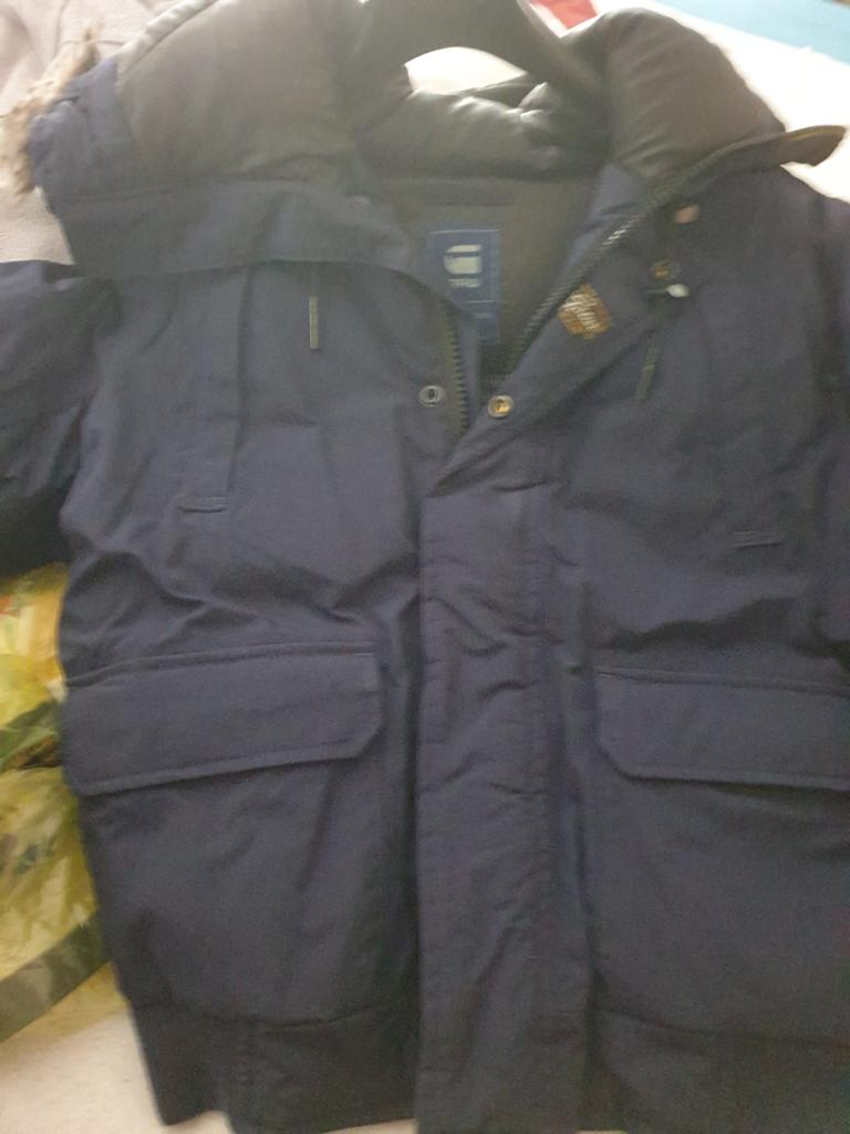 G-Star RAW Winterjas Heren - Donkerblauw, Maat L, Kleding | Dames, Jassen | Winter, Blauw, G star, Maat 42/44 (L), Nieuw