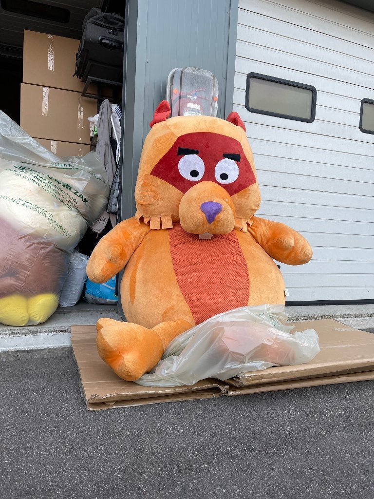 Fabeltjeskrant Ed Bever XXL knuffel 150 cm, display, Ophalen, Overige merken, Overige karakters, Overige typen