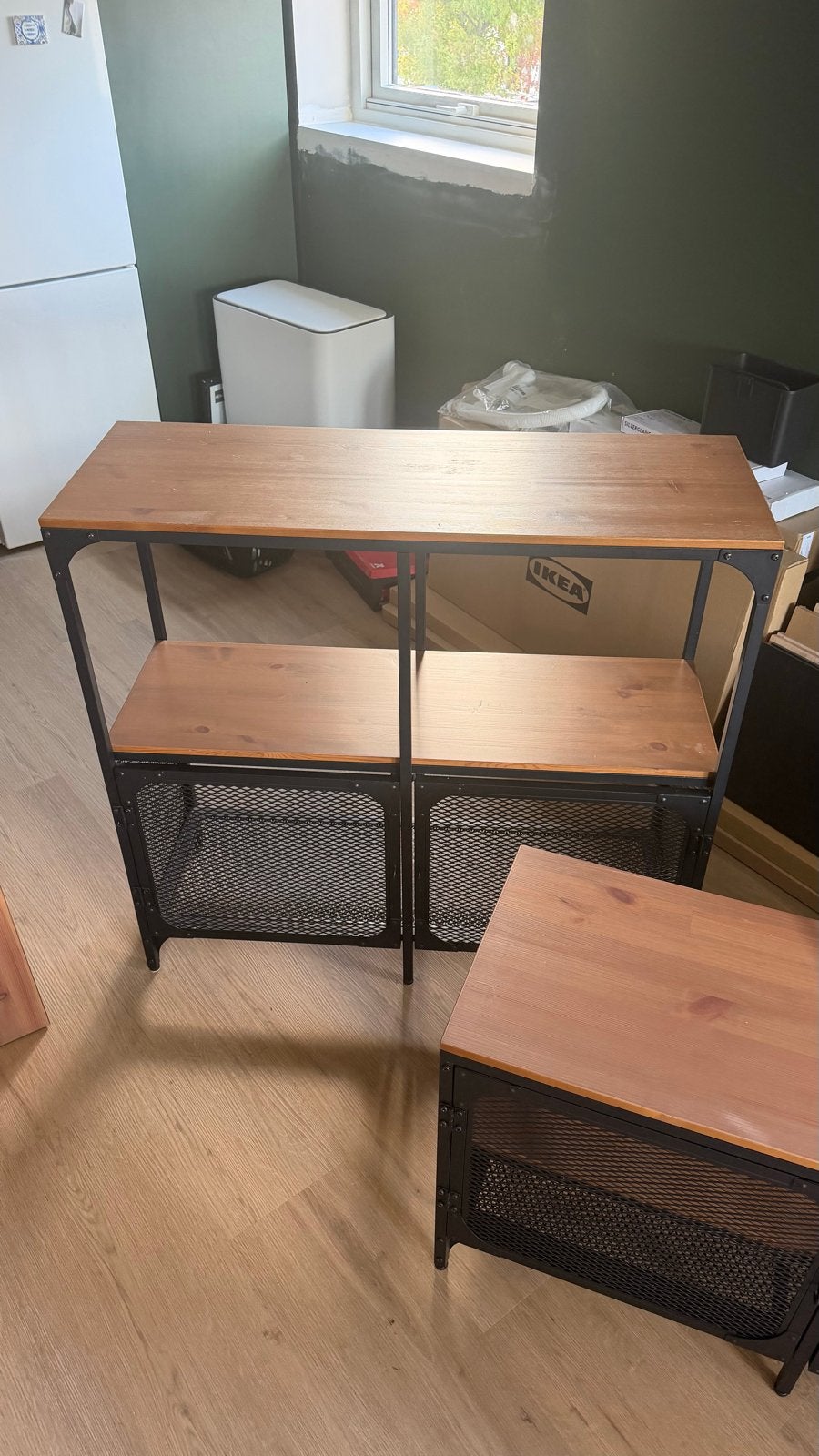 IKEA FJÄLLBO Stellingkast, zwart, 100x95 cm, Ophalen, Zo goed als nieuw
