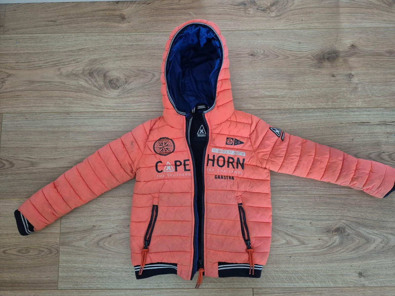 Gaastra Kinderjas / skijas- Oranje/Blauw - Maat 98-104, Kinderen en Baby's, Ophalen, Gebruikt, Gaastra, Jongen of Meisje