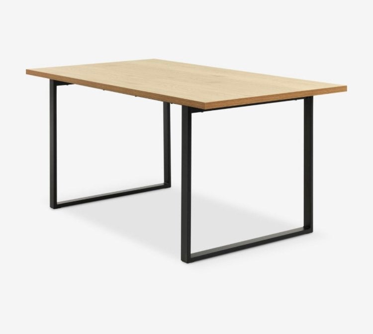 Eettafel AABENRAA 90x160 warm eiken (Jysk), Ophalen, Overige materialen, 50 tot 100 cm, Zo goed als nieuw