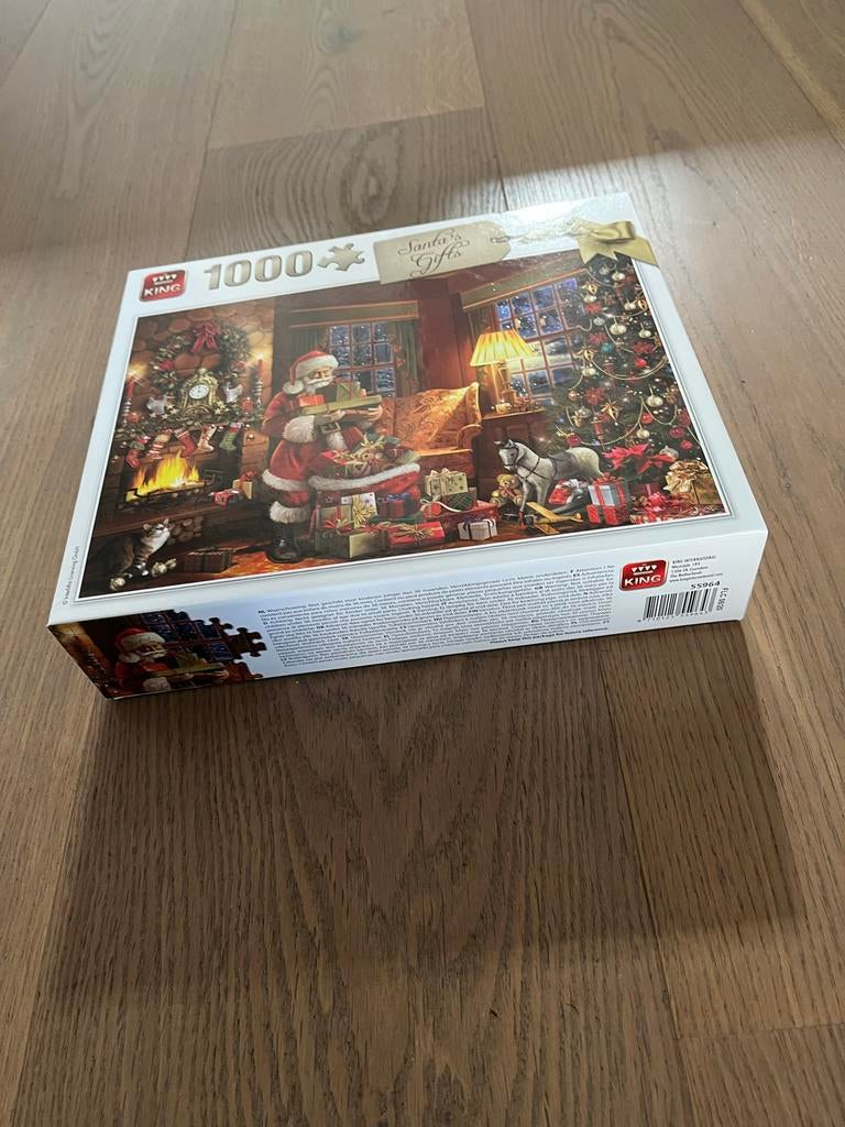King Legpuzzel 1000 stukjes - Santa's Gifts Kerst, Ophalen of Verzenden, 500 t/m 1500 stukjes, Zo goed als nieuw, Legpuzzel