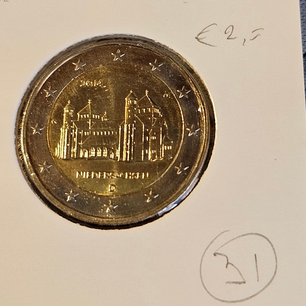 31 € 2,00 Duitsland; Nedersaksen (G) 2014, Ophalen of Verzenden, Duitsland, 2 euro, Losse munt
