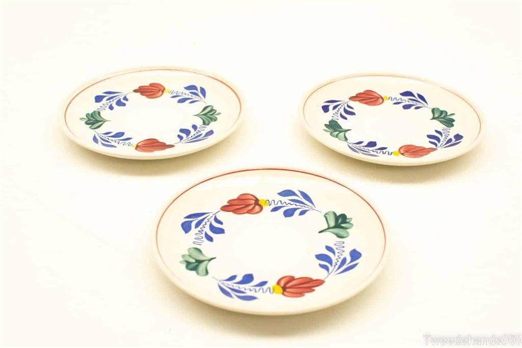 3 Boerenbond schoteltjes 22104, Ophalen of Verzenden, Gebruikt, Aardewerk, Bord(en)