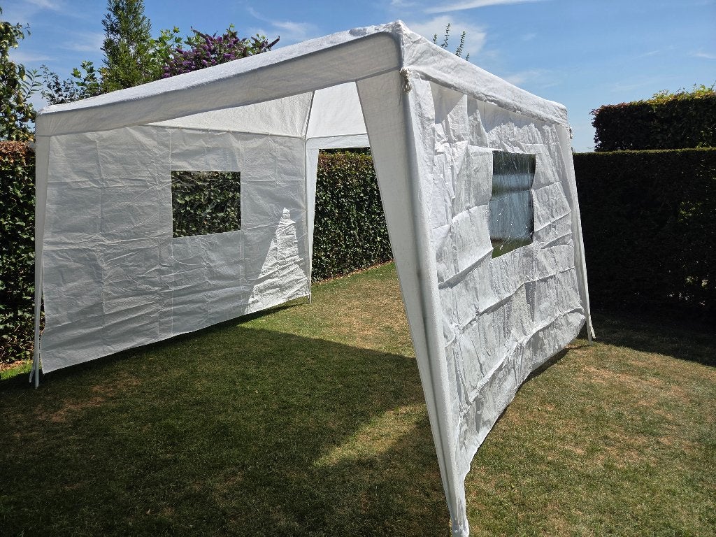 Witte partytent met 2 zijwanden, Tuin en Terras, Partytenten, Ophalen, Gebruikt, Partytent, Minder dan 4 meter