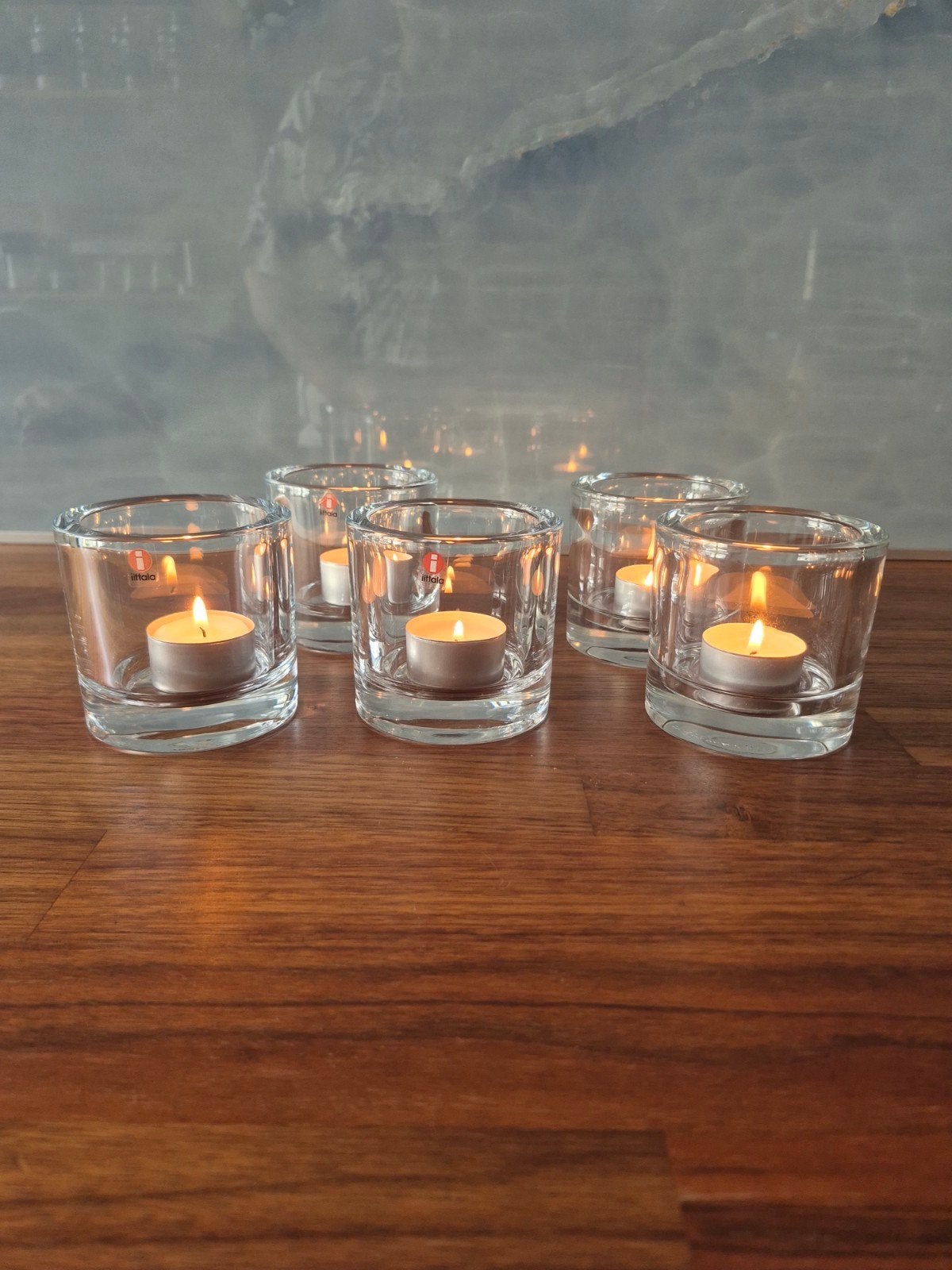 5 Iittala Kivi Waxinelichthouders 80mm Transparant, Waxinelichthouder, Ophalen of Verzenden, Iittala, Glas