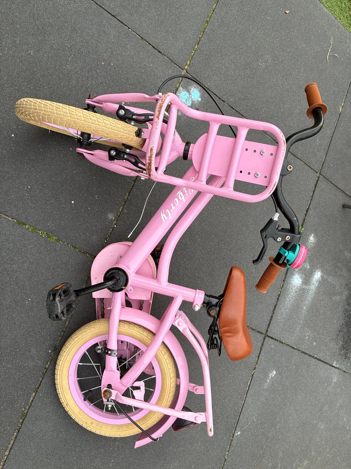 Roze kinderfiets Liberty Spirit - Ideaal om te leren fietsen, Ophalen, Gebruikt, Velgrem, Minder dan 16 inch