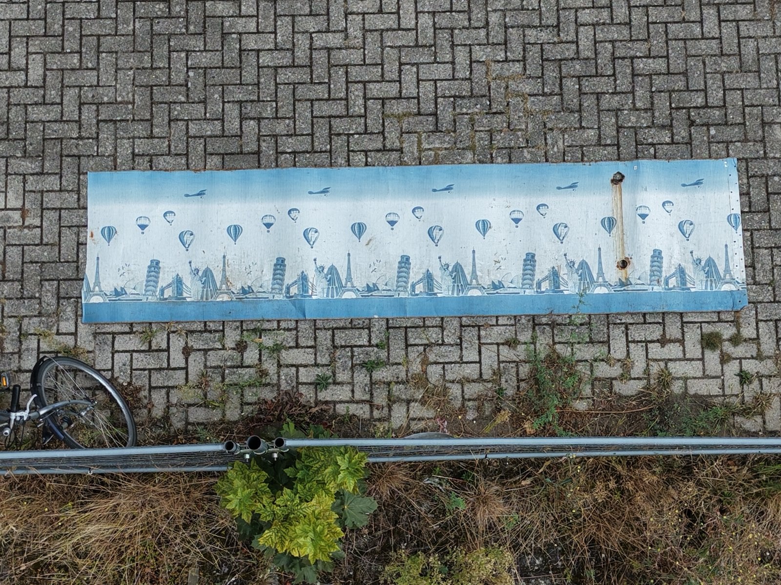 Blikken wandplaat totaal 11 meter, Verzenden