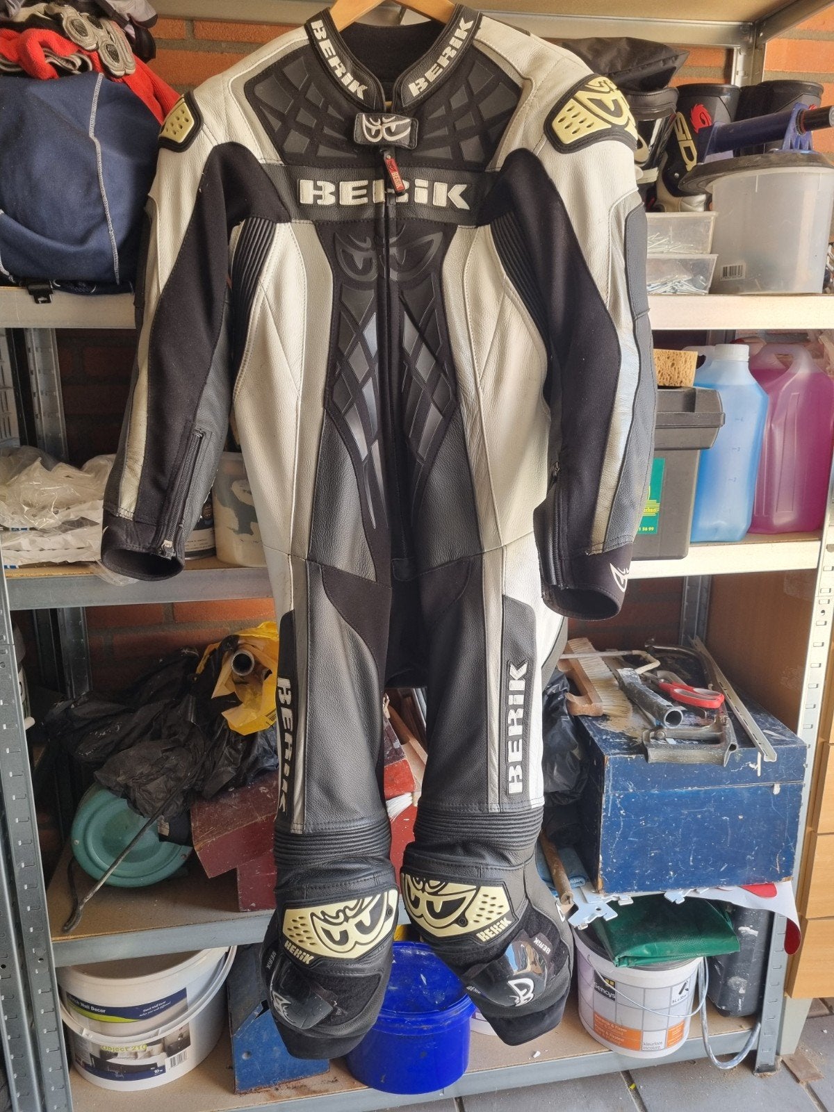 Berik motorpak - Maat 46/48 - Zwart/Wit, Ophalen, Heren, Overall, Berik