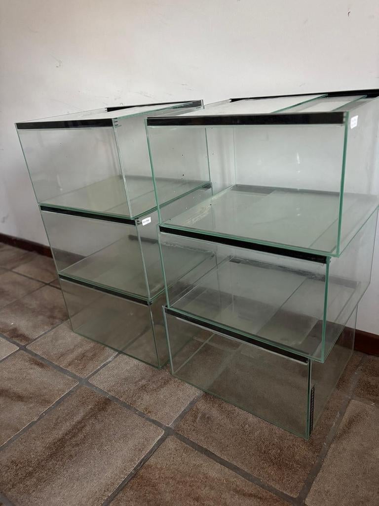 Kallax aquariums 3 stuks, Dieren en Toebehoren, Ophalen, Inclusief deksel, Gebruikt, Leeg aquarium