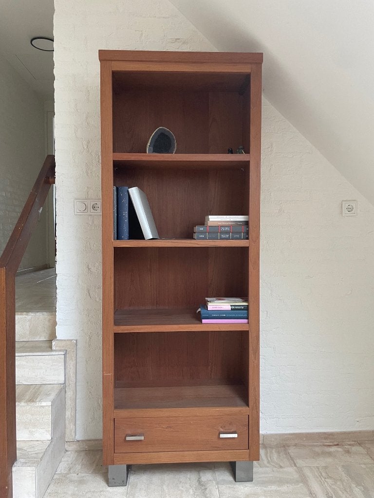 boekenkast teakhout modern accent, Huis en Inrichting, Kasten | Boekenkasten, Ophalen, Teakhout, 50 tot 100 cm, Zo goed als nieuw