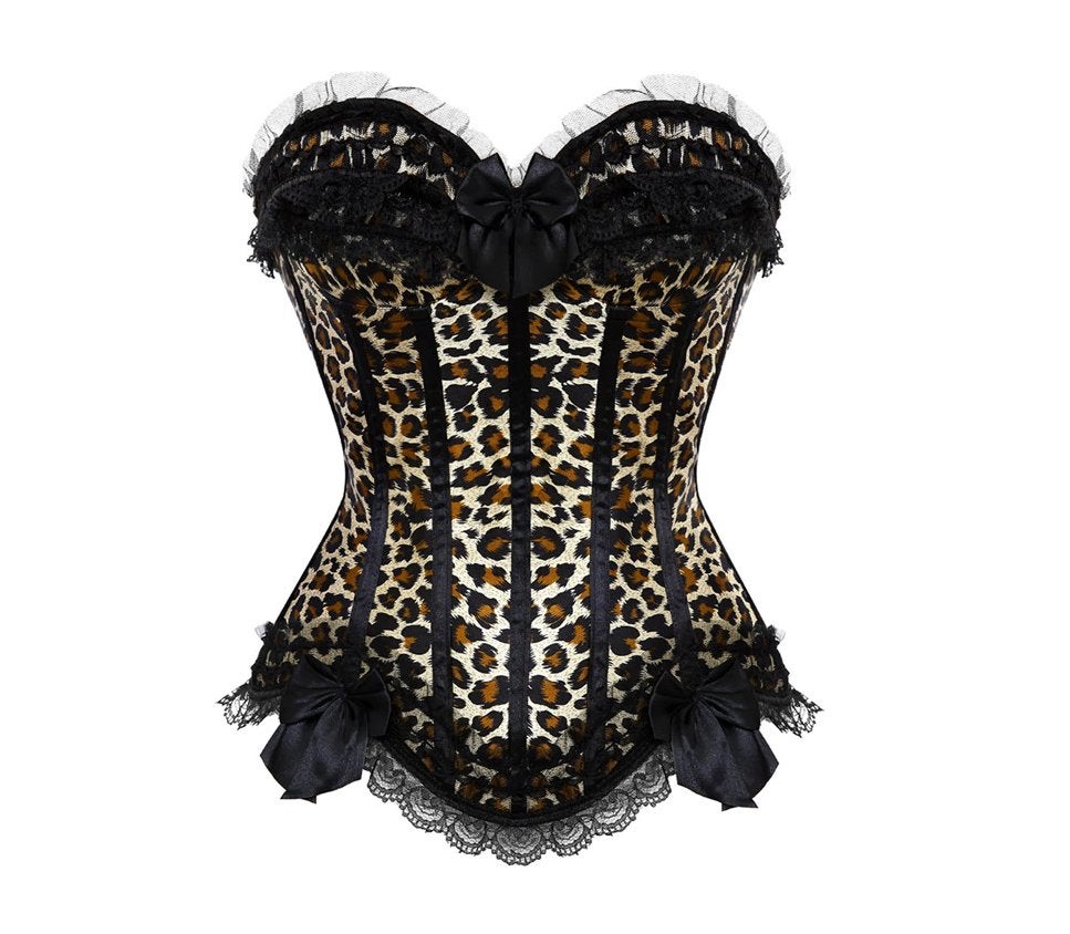 Luipaard korset steampunk dames vrouwen panter satijn, Kleding | Dames, Ondergoed en Lingerie, Body of Korset, Overige kleuren