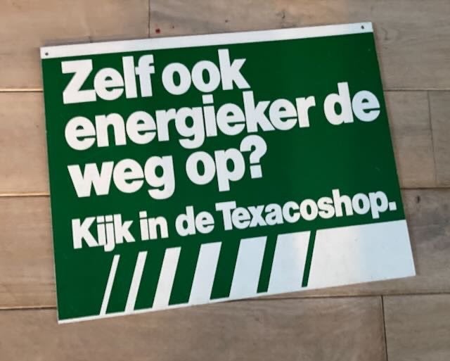 TEXACOSHOP  reclamebord 39x49 cm TEXACO, Ophalen of Verzenden, Gebruikt, Auto's