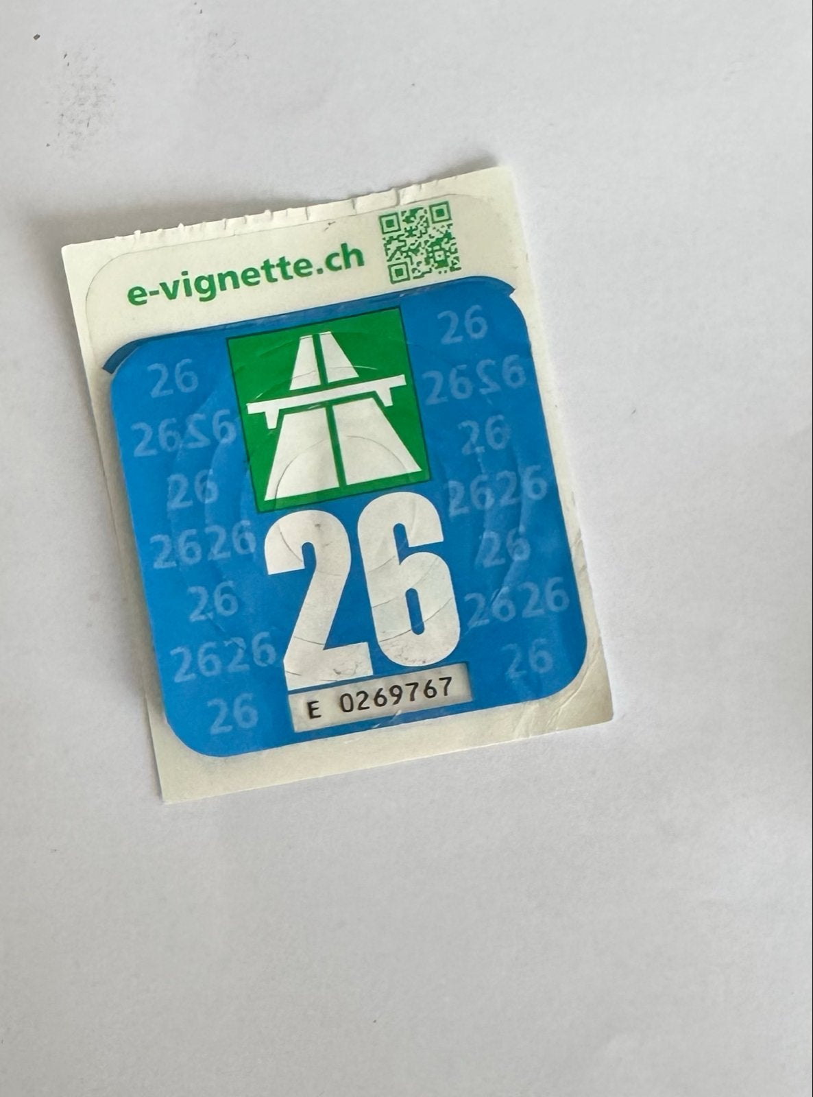 Wegenvignet Zwitserland. €20