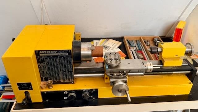 Hobbymat MD65 Draaibank met veel accessoires, Doe-het-zelf en Verbouw, Draaibanken, Ophalen, Gebruikt, Metaaldraaibank, Minder dan 500 mm