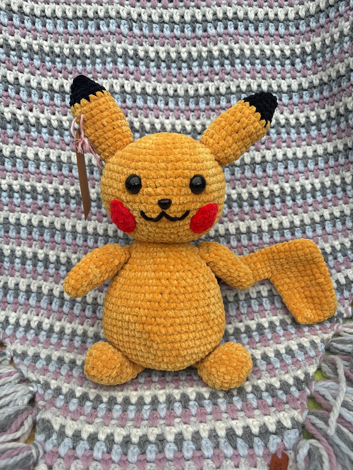 Handgemaakte gehaakte Pikachu knuffel, Overige merken, Overige typen, Ophalen of Verzenden, Zo goed als nieuw