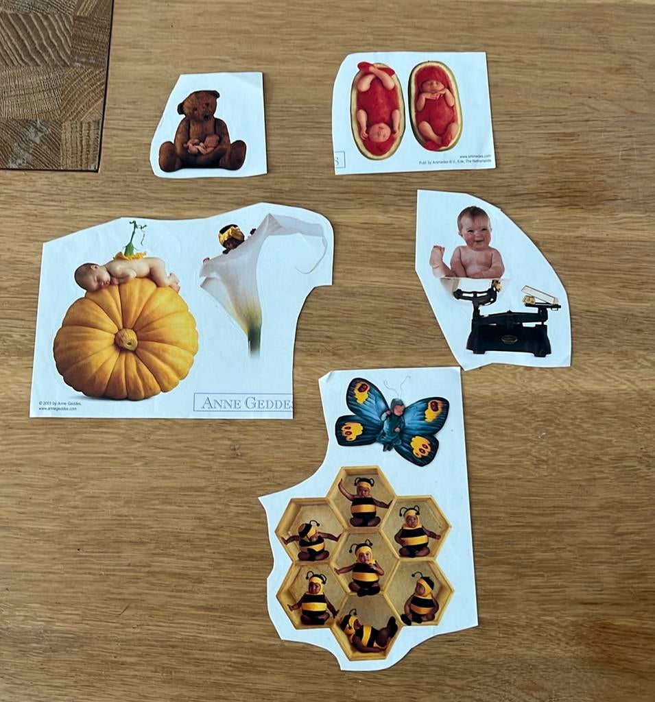 8 stickers Anne Geddes, Ophalen of Verzenden, Zo goed als nieuw, Overige typen