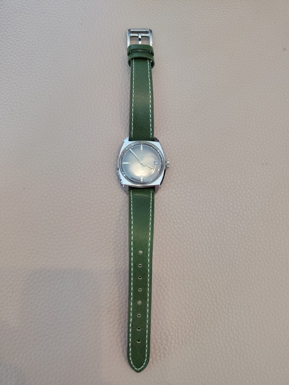 Jaren 60 Pontiac Simpatico 17 jewels, Overige merken, Staal, Met bandje, Polshorloge