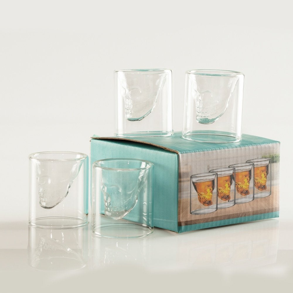 Skull glazen - Drink glazen - Glaswerk - Bar accessoires, Glas of Glazen, Kouwehoek 1b, Nieuw, Ophalen of Verzenden